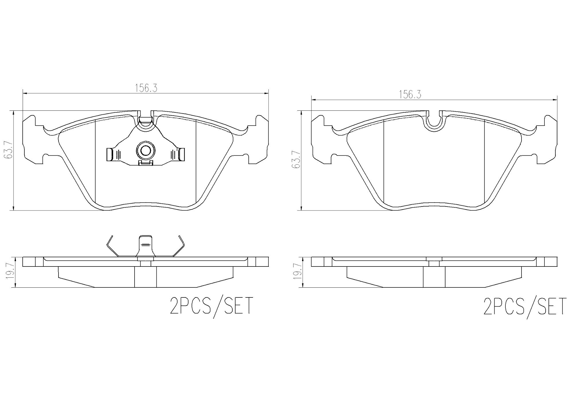 Brembo BMW Brakes Kit - Pads Front (Low-Met) (with Sensor) 34112282995 - Brembo 1811688KIT